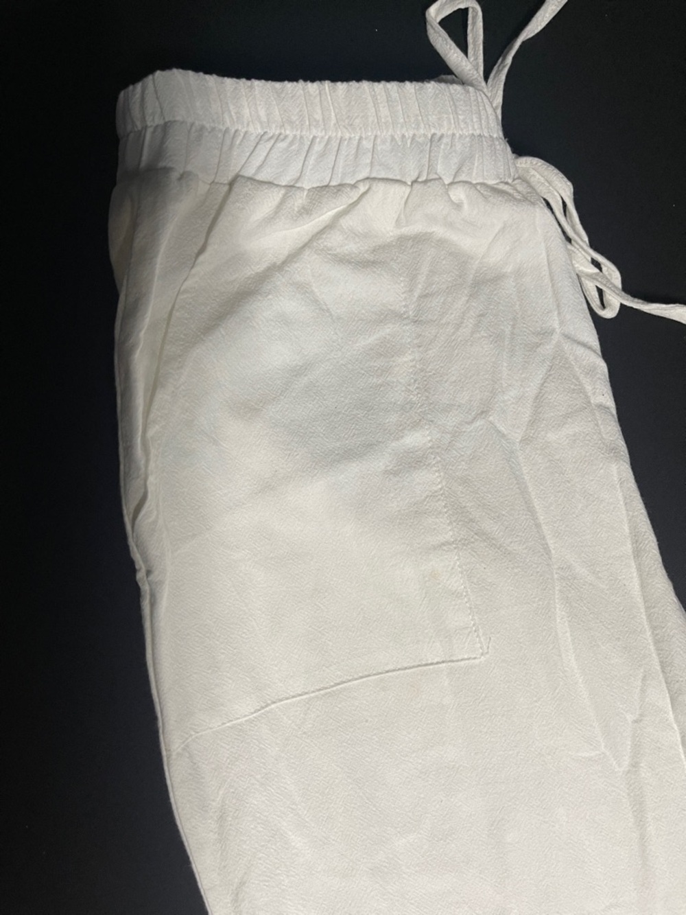 White Drawstring Lounge Pants - Picture 2 of 2